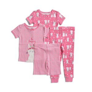 LITTLE ME Pink Toddler Girls 4pc Bunny Pajama Set